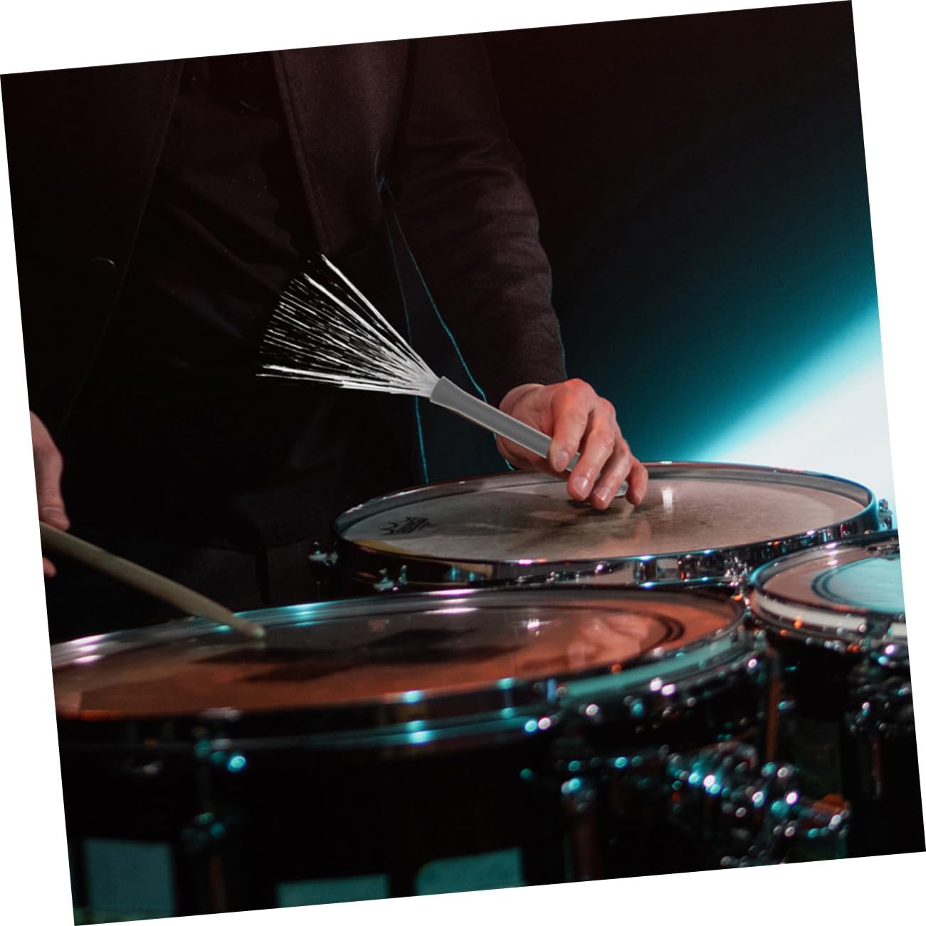 Kisangel 3pcs Drum Brushes: Professional Stainless Steel Wire Brushes With Drawstring Bag For Jazz Drums And Percussion Instruments
