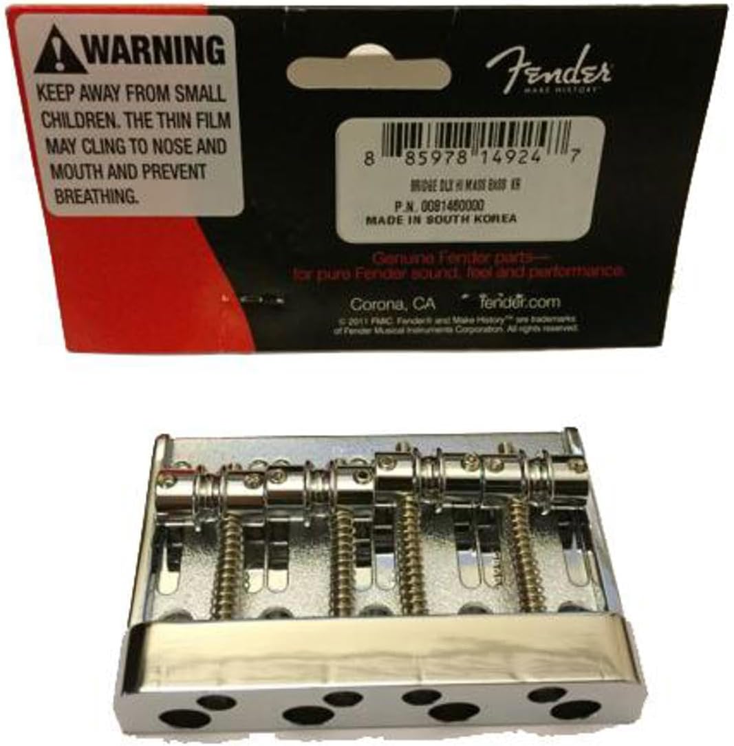 Fender High Mass Deluxe 4-String Jazz P Precision Bass Bridge, Chrome