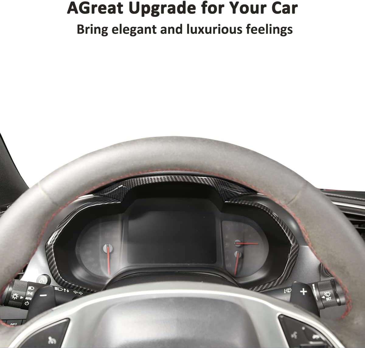 Car Dashboard Decorative Frame Dial Rings Cover Trim Frame for Chevrolet Corvette C7 2014-2019 Dashboard Cover Trim Accessories (Carbon Fiber)