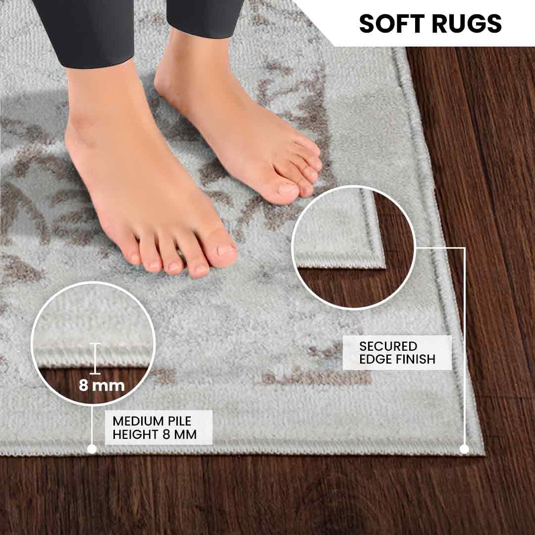 Livabliss Hazel Faro Vintage Carpet 120x170 cm, Scandi Neutral Traditional Boho Design for Living Room & Bedroom - Image 4