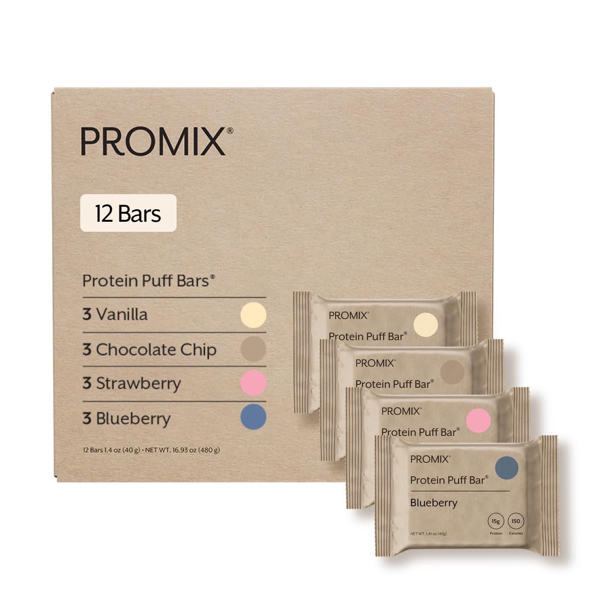 Promix Nutrition Protein Puff Bars, Chocolate Chip - 12 Pack — Amazon image 12