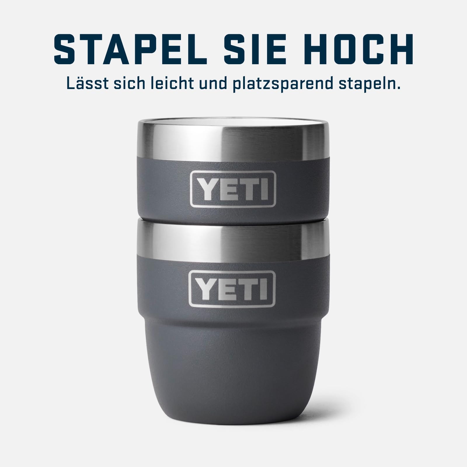YETI Rambler Stapelbare Tasse Mit DuraSip Keramikbeschichtung, Navy, 2 Pack 4 oz (118 ml)