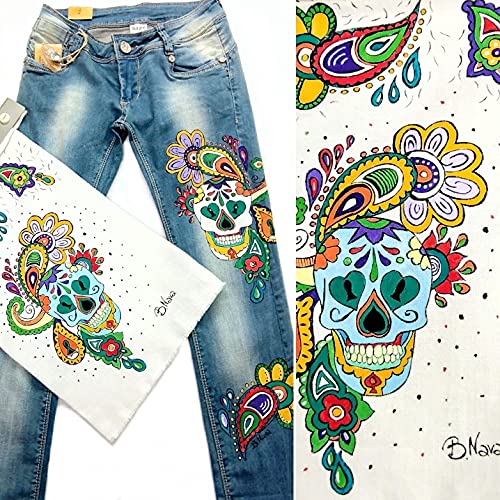 jeans pintados a mano para mujer