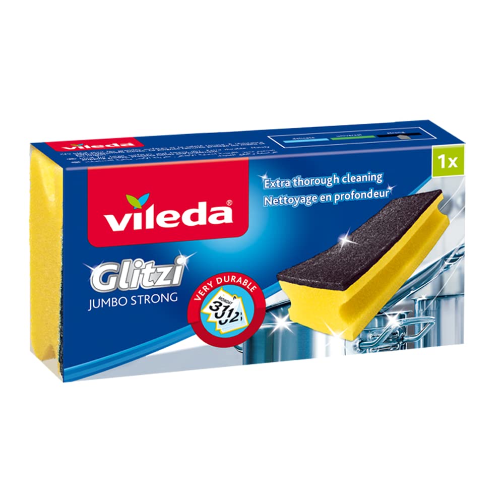Vileda Glitzi Jumbo Strong High Foam Dish Washing Scourer 1Pc