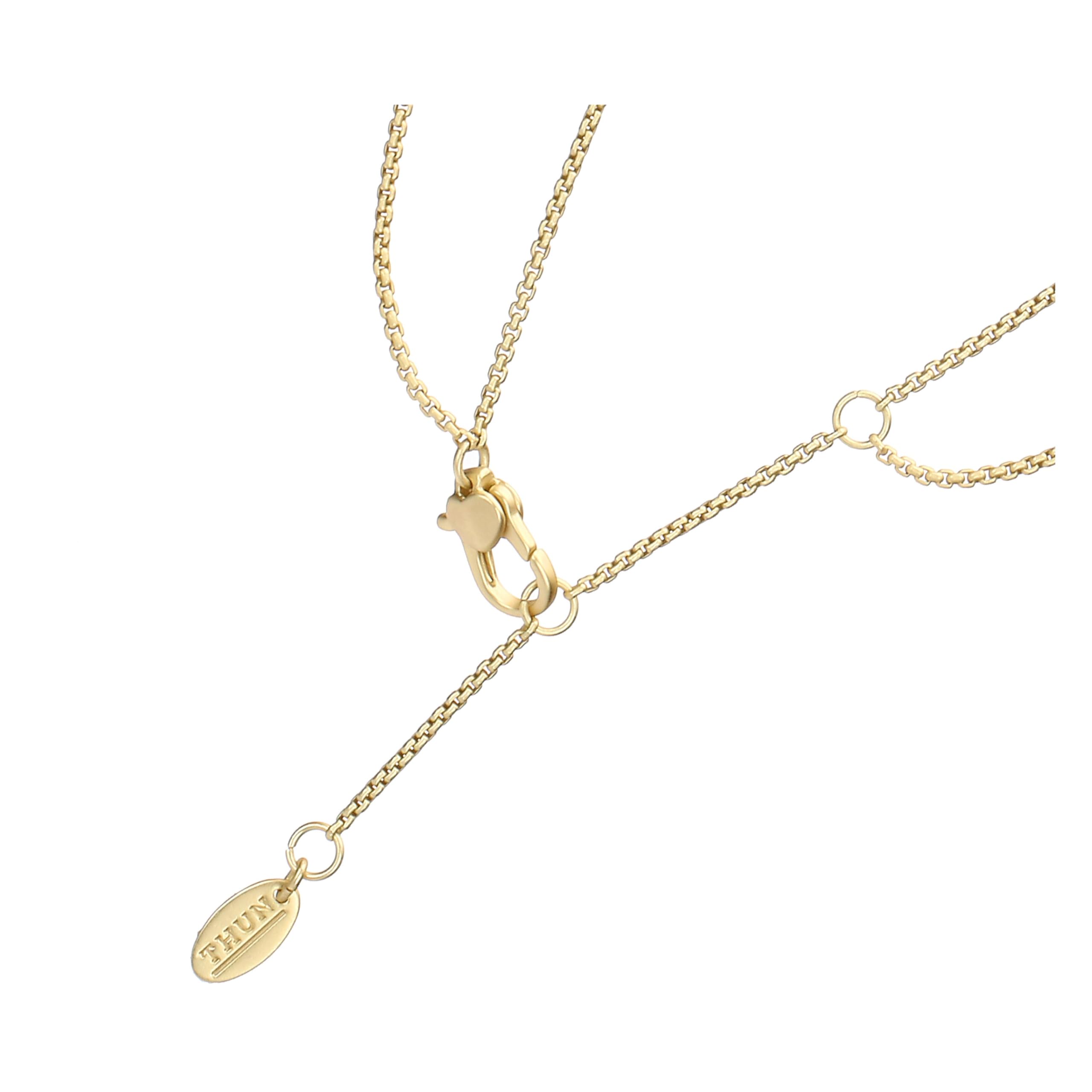 THUN - Collana con pietre e cuore - ceramica, metallo - Collezione Dedicato a te - 90 + 5 cm