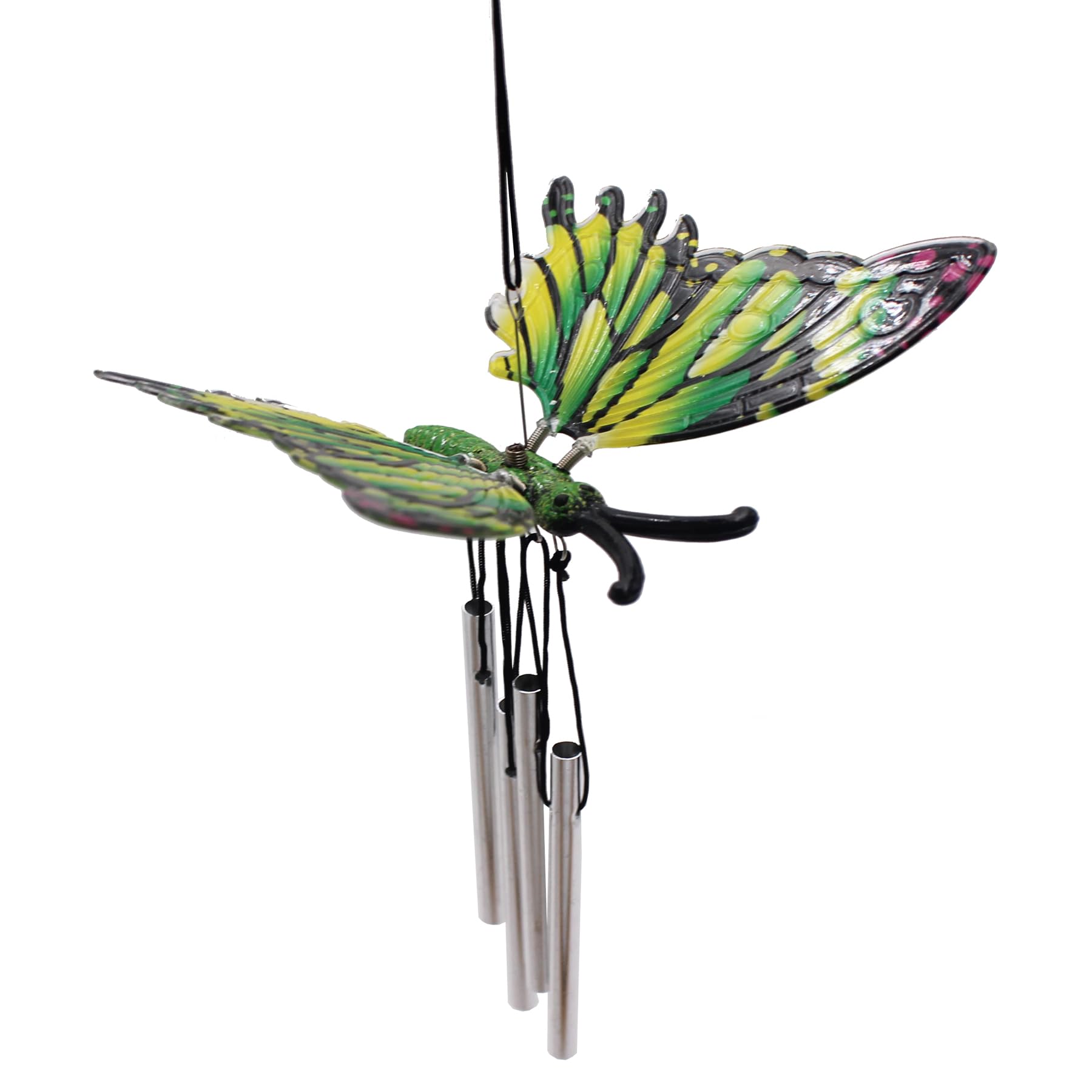 Widdle Gifts Green Butterfly Garden Wind Chime 25Cm Hanging Ornament (Green)