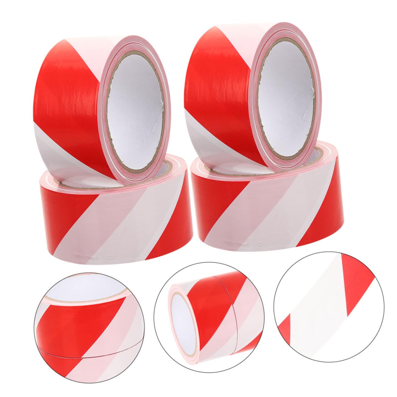 4 Rollos Cinta de Balizaje sin Adhesivo Roja y Blanca PE Resistente Estiramiento para Señalización y Delimitación de Zonas de Seguridad para Marcadores de y de Crimen