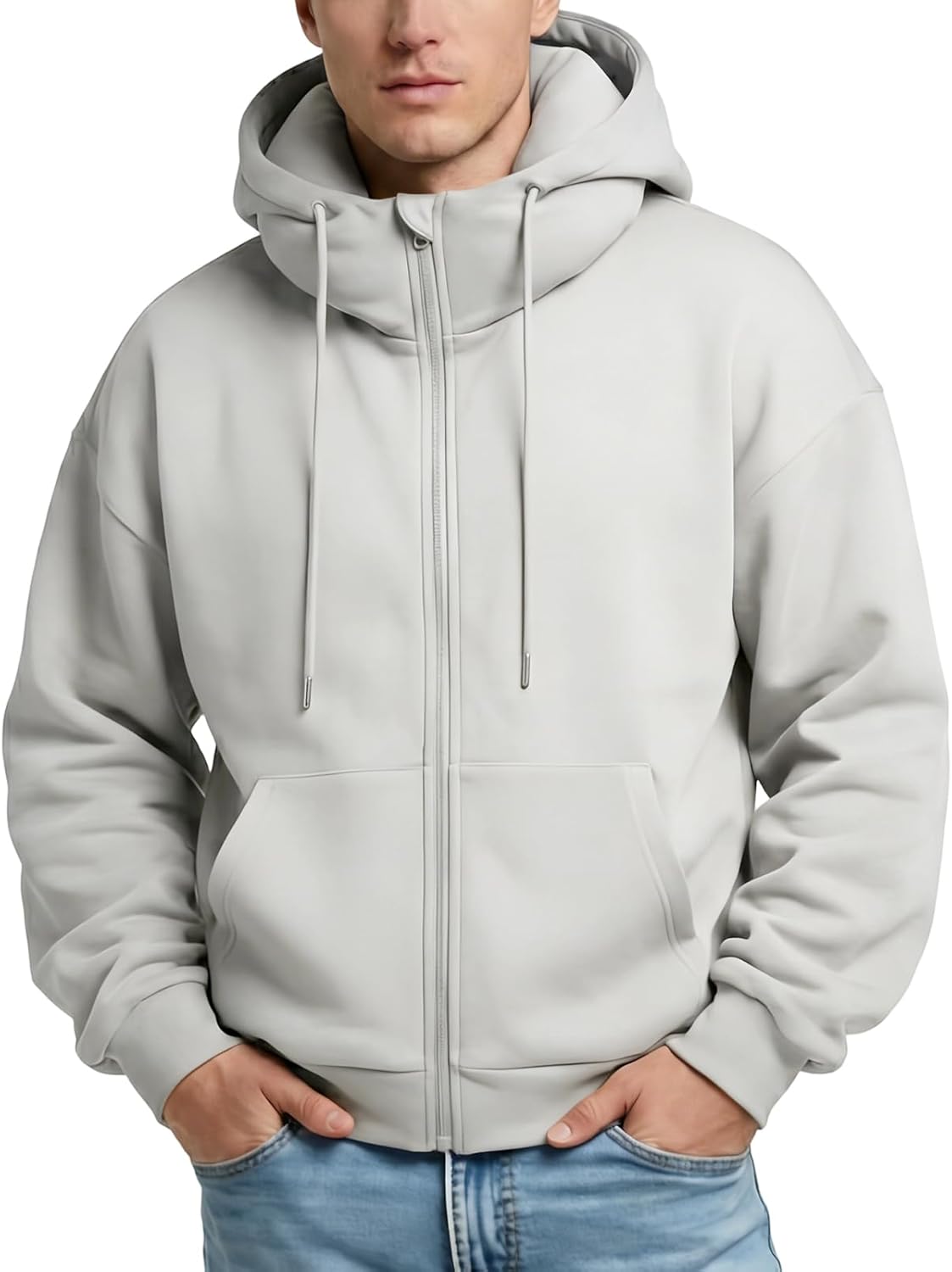 Airplane Hoodie Built-In Inflatable Neck Pillow Casual Zip Up Hoodies Oversized Sweatshirt For Long Flights