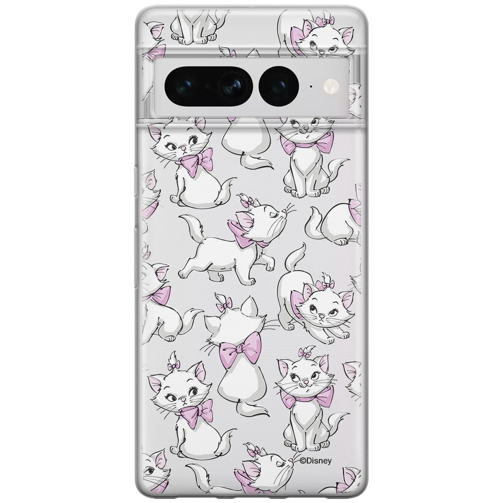 ERT GROUP mobile phone case for Google PIXEL 7 PRO original and officially Licensed Disney pattern Marie 003 optimally adapted to the shape of the mobile phone, partially transparent