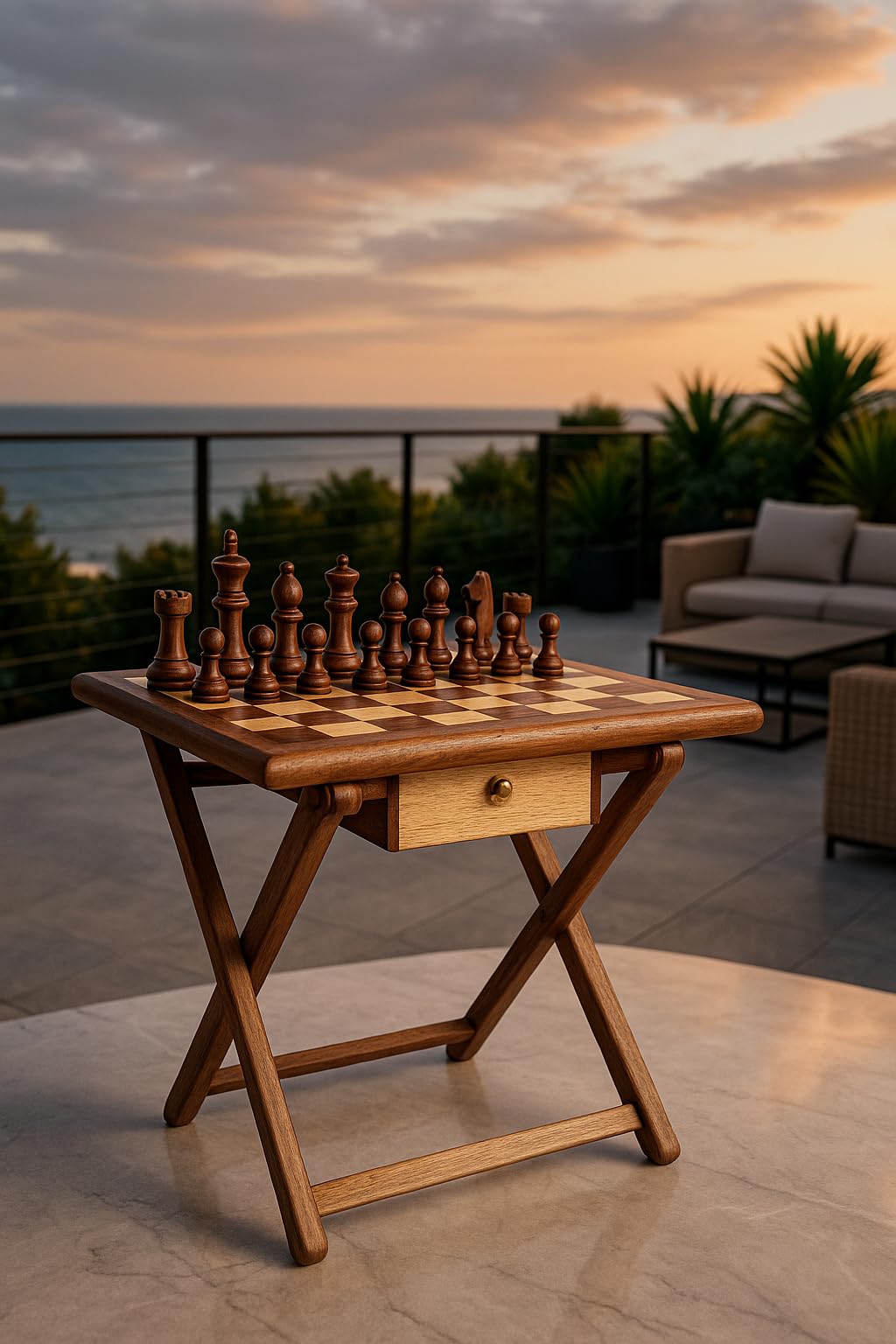 Kleines handgefertigtes magnetisches Schachtisch aus Palisanderholz, luxuriöses königliches Schach-Set mit klappbarem Spielbrett, Zuhause, Büro, Reisen und als Geschenk, 100% Qualität