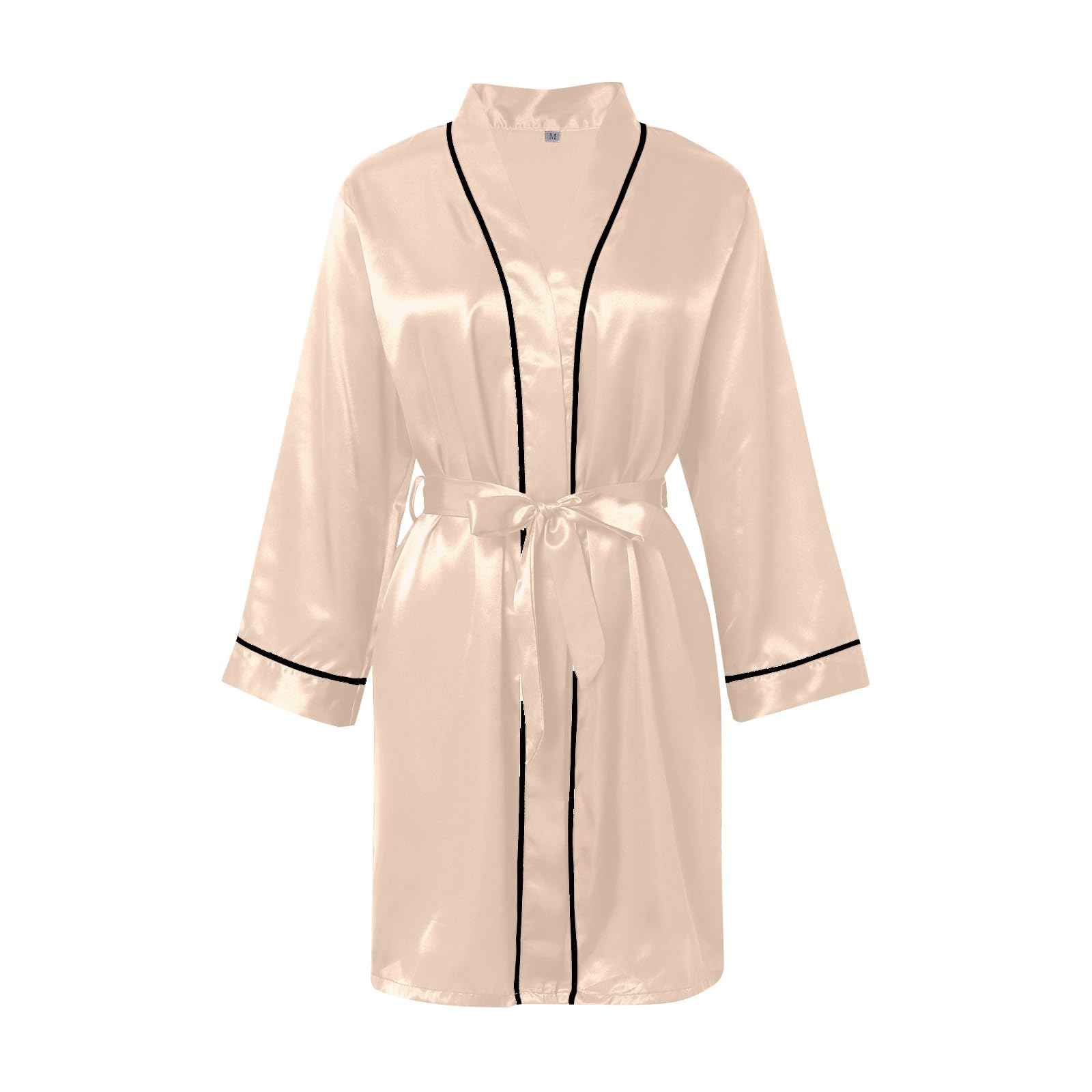 Bata Mujer Verano Largo Bata Saten Mujer Bata Novia y Dama de Honor Bata Seda Mujer Sexy Kimono Bata con Bolsillos Ropa de Casa Sencilla Ropa Casual para El Hogar de Mujer