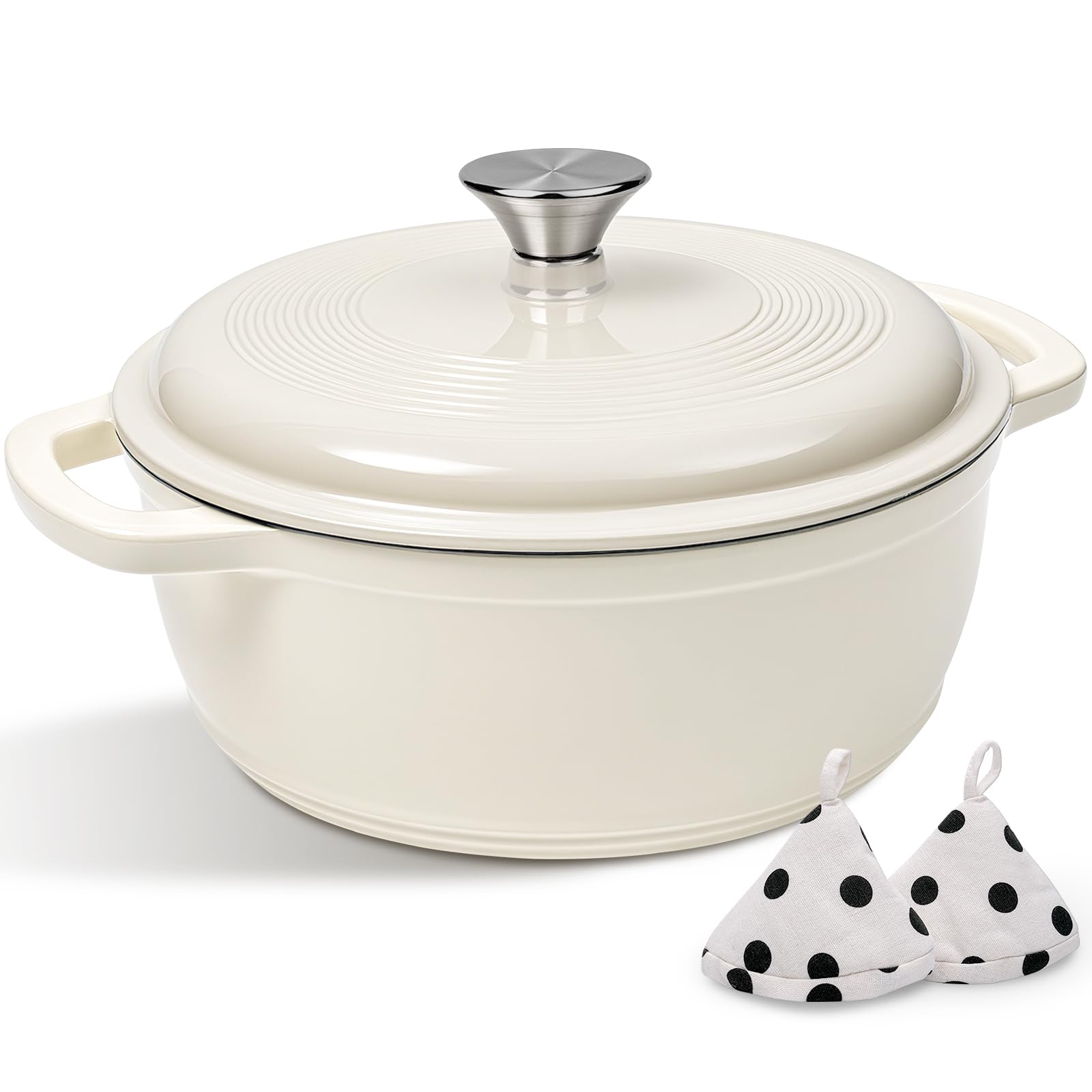 AIVIKI 5 Quart Enameled Cast Iron Dutch Oven