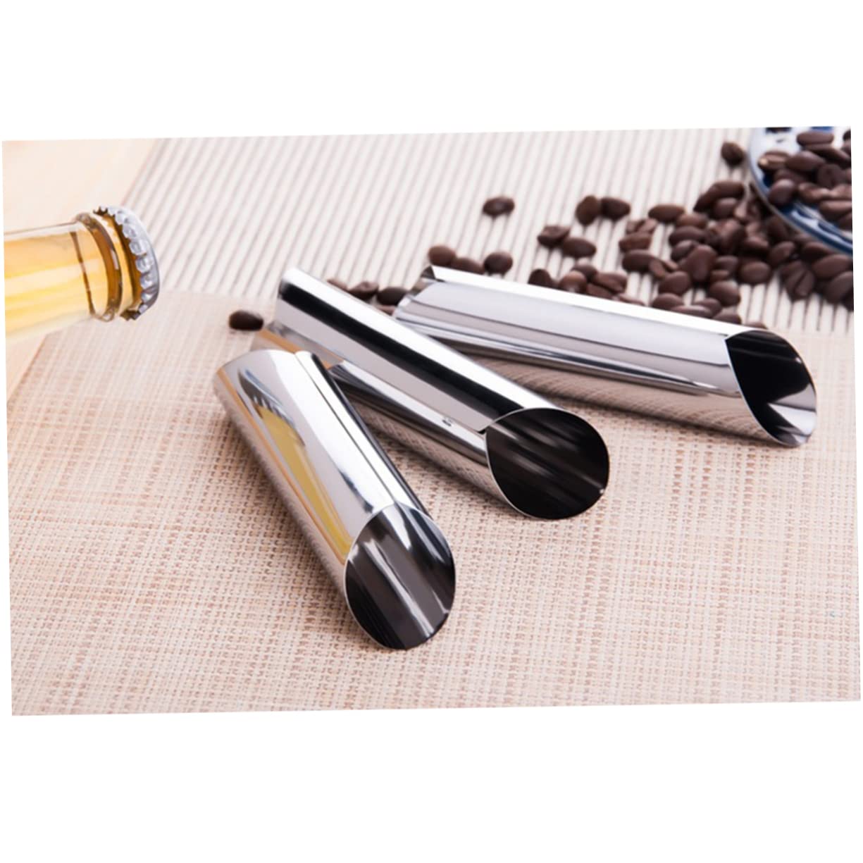 OFFSCH 3pcs Stainless Steel Cannoli Molds Cylindrical Pastry Tubes for Baking Reusable Non Design for Croissants and Desserts Easy to and Maintain