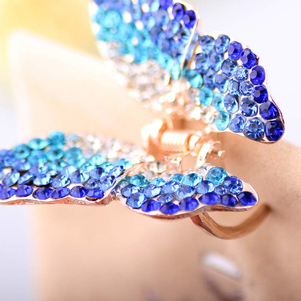 Rhinestone and Crystal Metal Jaw Claw Hair Clip, Pretty Butterfly Barrettes Amazon.com : 1 Piece Crystal Rhinestones Butterfly Hair Claw  main image 2