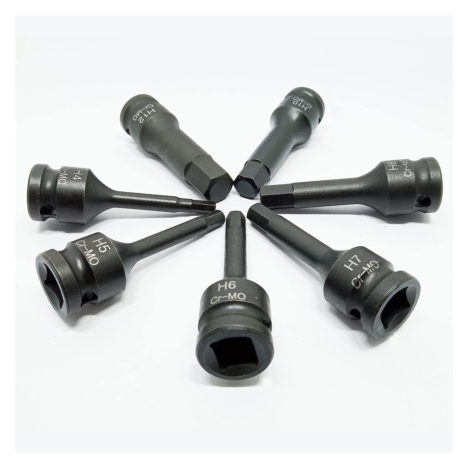 Set di presa a punta esagonale IX 7pc H4 H5 H6 H7 H8 H10 H12 Allen Keys Cacciavite Bit Bit Socket Strumenti da 3/8 "Drive quadrata wanglan