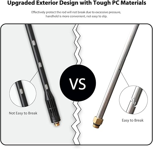 Miniatura 4 de Varita de extensión para lavadora a presión, herramientas de limpieza de canaletas con 6 puntas de boquilla, lanza de repuesto con conexión rápida