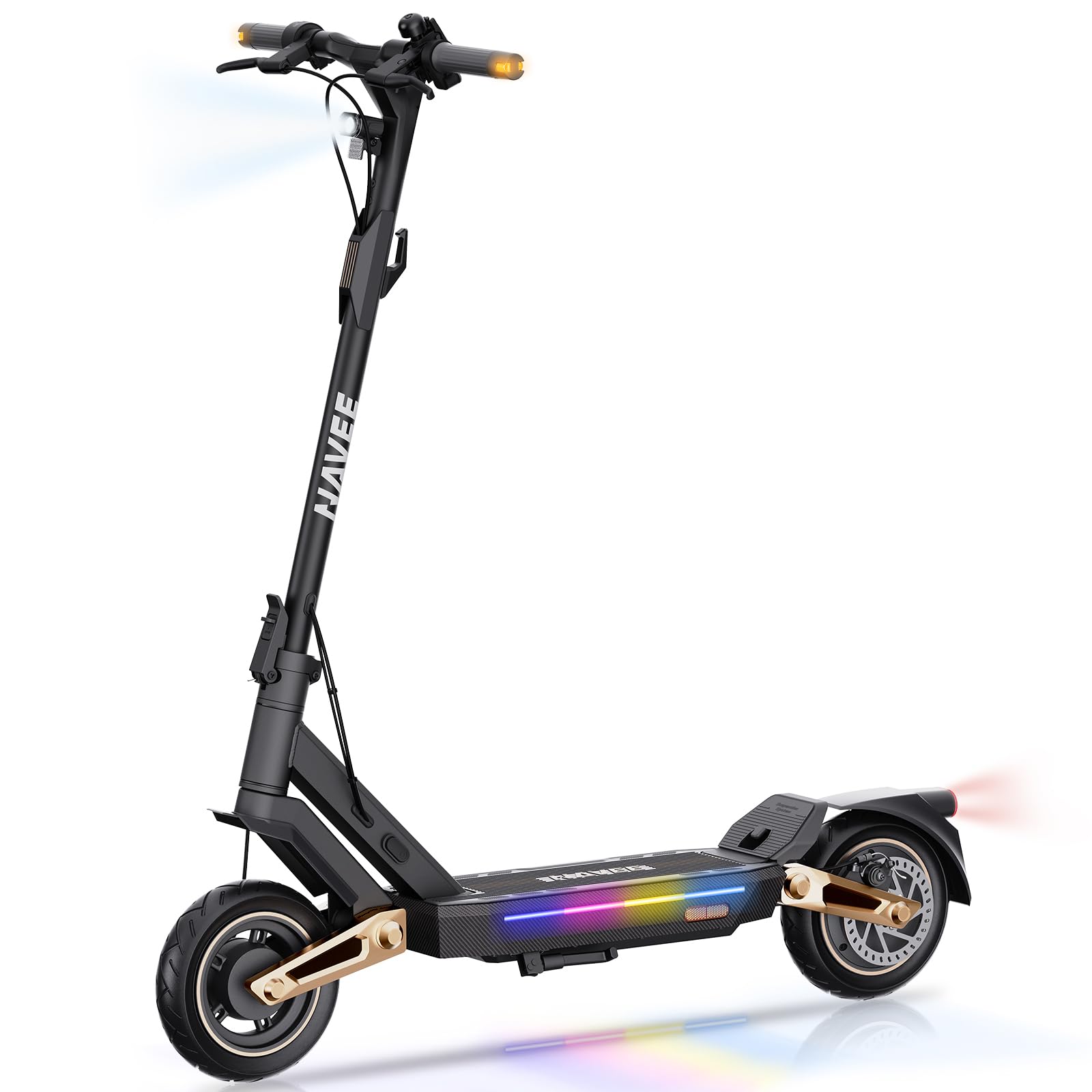 NAVEE ST3 et ST5 Trottinette Electrique Adulte 60-90km Autonomie 25km/h, Moteur 1000-1650W, Suspension Avant et Arrière, Pneus 10″ sans Chambre, Antivol Connectivité Bluetooth, TCS, avec APP
