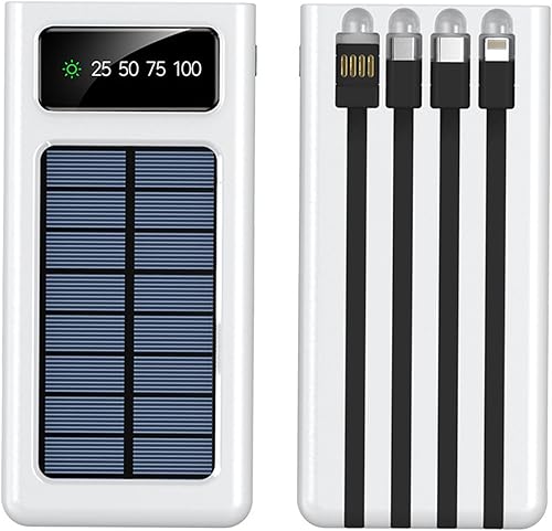 Miniatura 8 de Power-Bank - Cargador portátil de 20000 mAh, banco de energía solar, paquete de batería externa de respaldo para camping, cargador de panel solar