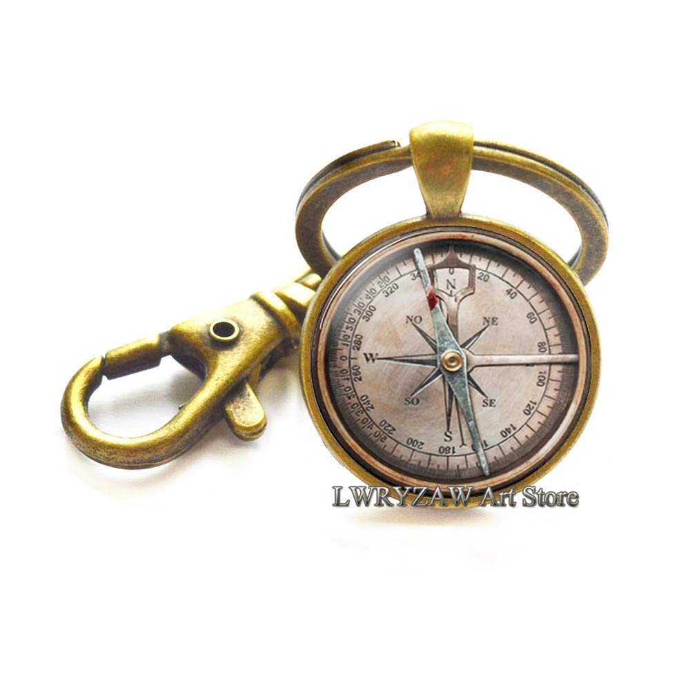 Nautical Jewelry,Nautical Keychain,Nautical Compass,Compass Keychain,Minimalist,Friendship Jewelry,M339