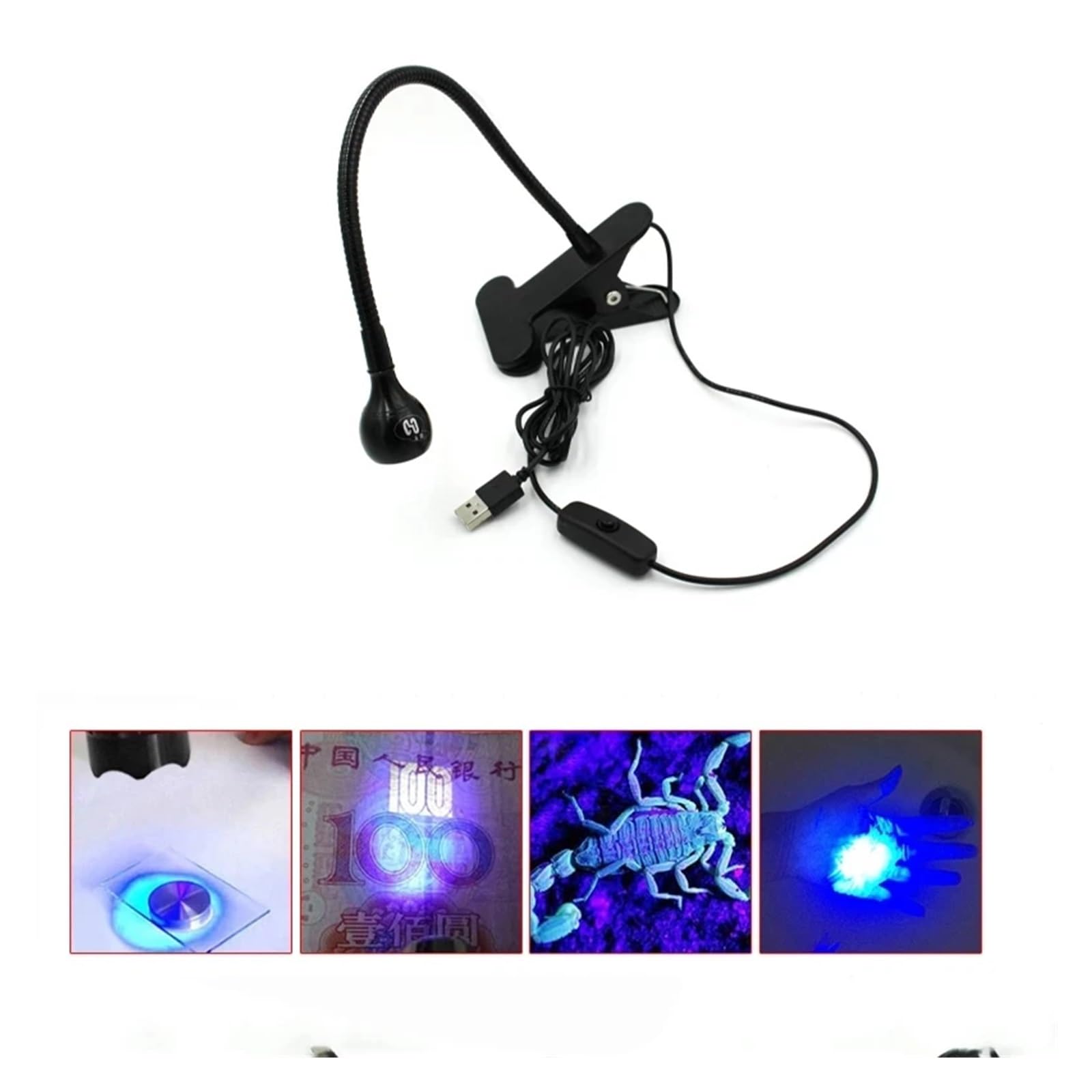 Lampada per polimerizzazione UV Lampada di polimerizzazione UV ad alta energia USB, 365nm 385nm 395nm 405nm for la riparazione di circuiti Saldatura PCB a polimerizzazione rapida(365nm)