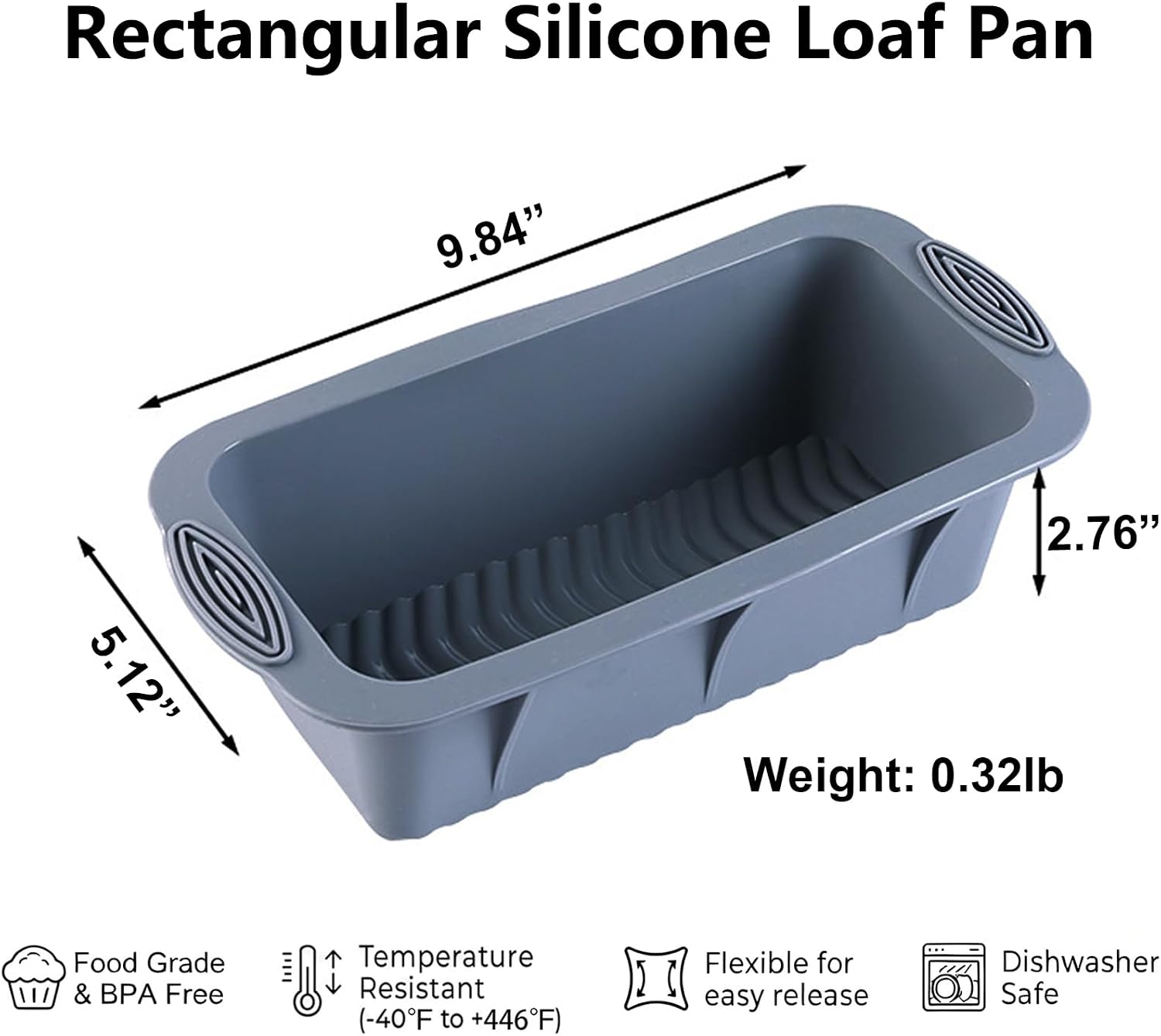 Silicone Bread Loaf Pan, Nonstick Bread Pan Baking Pan, 2pcs