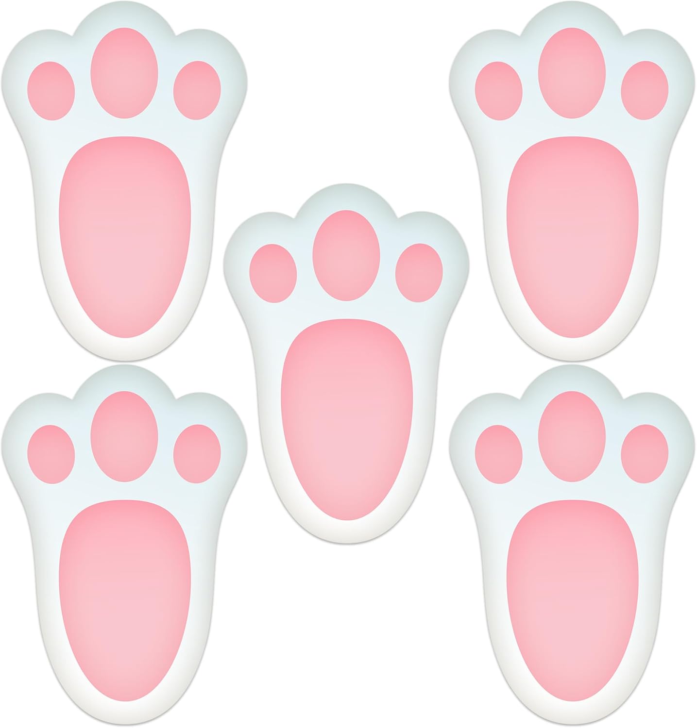 Lucleag 50 PCS Removable Easter Bunny Paw Prints Stickers, PVC Bunny Feet Floor Decals Rabbit Paw Footprint Cling Sticker for Easter Game Floor Window Wall Party Favor Supplies Decoration