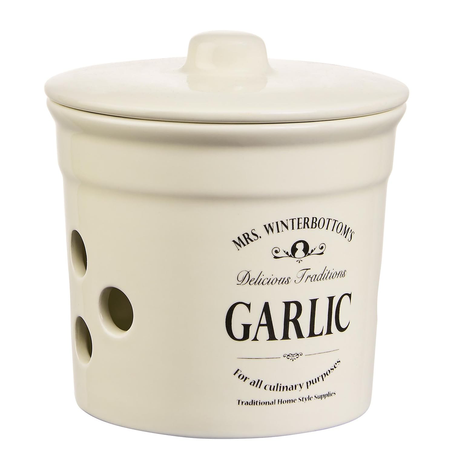 BUTLERS Mrs. Garlic Pot Diameter 14 cm Ceramic Jar with Lid in