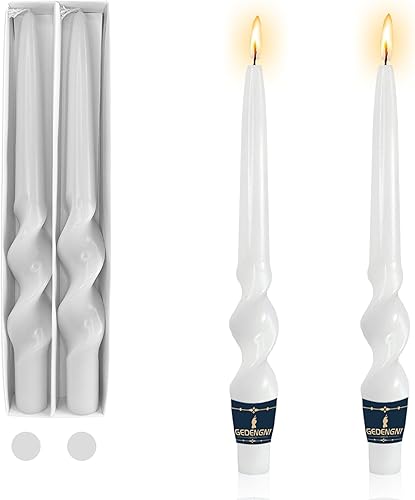 Velas blancas espeluznantes cónicas, velas cónicas de 10 pulgadas de largo, velas trenzadas en espiral, velas giratorias para cena en el hogar,