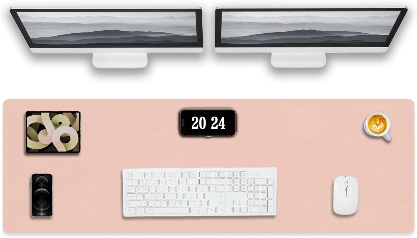 RHONZHAO Large Desk Pad Protector – Non-Slip, Waterproof Office Mat For Keyboard, Mouse & Writing