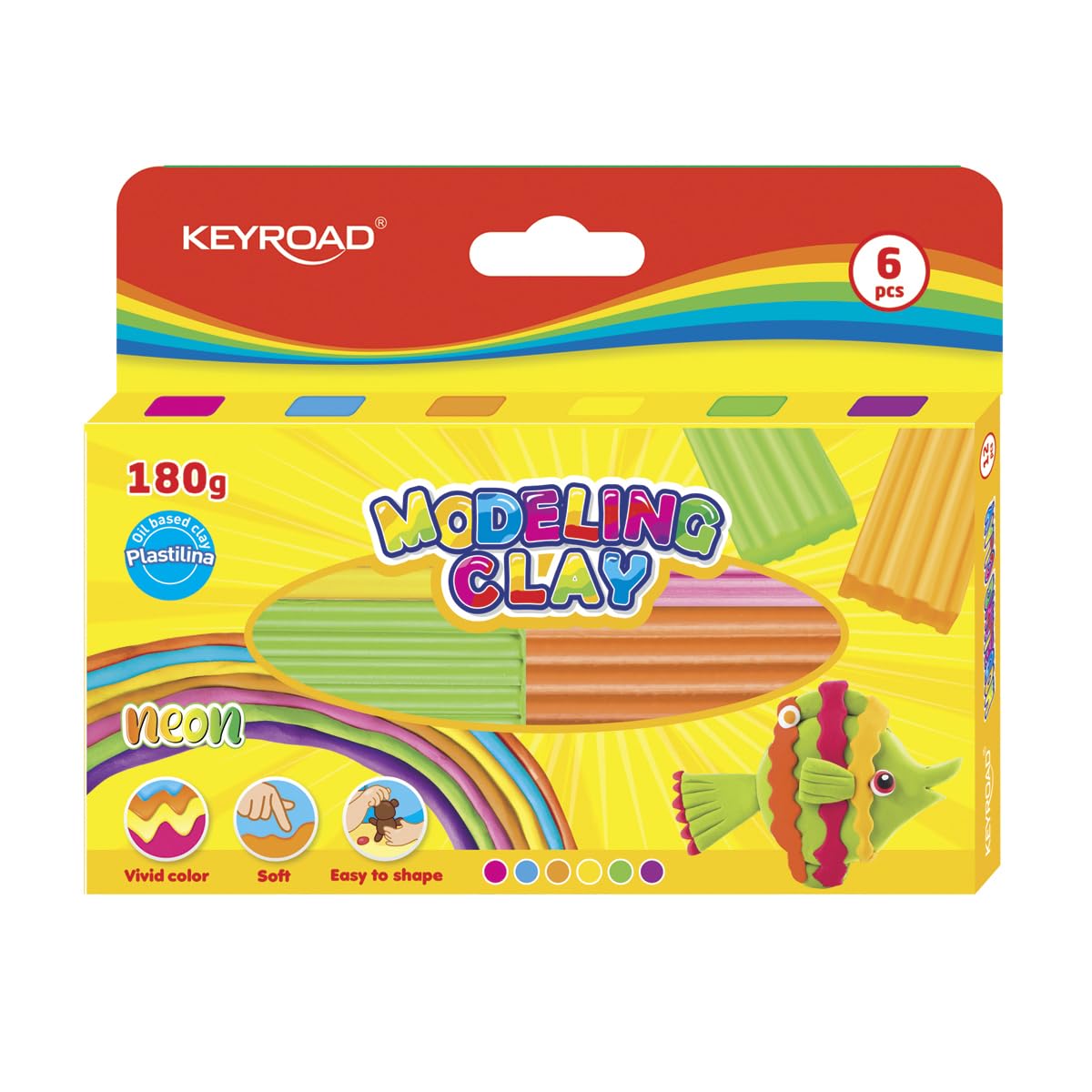 Plastilina Keyroad Para Niños - 6 Colores, 15 Gramos Cada Una, No Tóxica Plastilina Keyroad Para Niños - 6 Colores, 15 Gramos Cada Una, No Tóxica