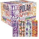 Polar Seltzer Limited Edition Winter Sparkling Water Variety Pack, 12 fl oz Cans, 12 Pack, Seasonal Flavors of Blackberry Snowflake, Dance of the Plum Fairy, Blood Orange Cranberry & Spiced Pear Cider