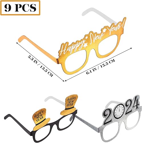 Miniatura 4 de ABOOFAN Gafas de papel 2024 Gafas de Año Nuevo 2024 Gafas de Año Nuevo 2024 Gafas de fiesta Gafas de fotografía 2024 Número Gafas de papel 2024