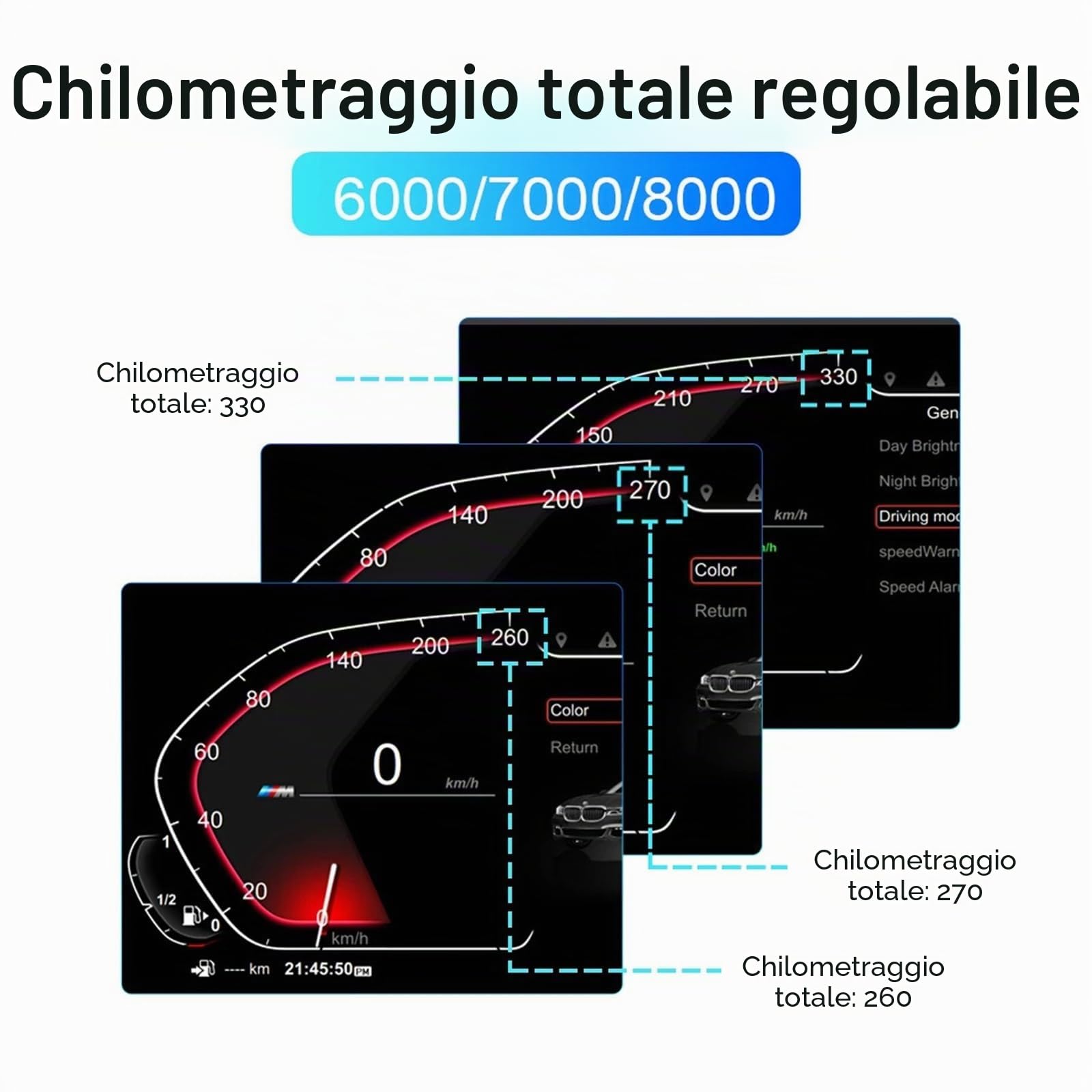 Pannello strumenti digitale compatibile con BMW X5 E70 X6 E71 (2006-2013) CIC Tachimetro Schermo HD da 12,3"1920 * 720/2S Avvio rapido/Plug&Play