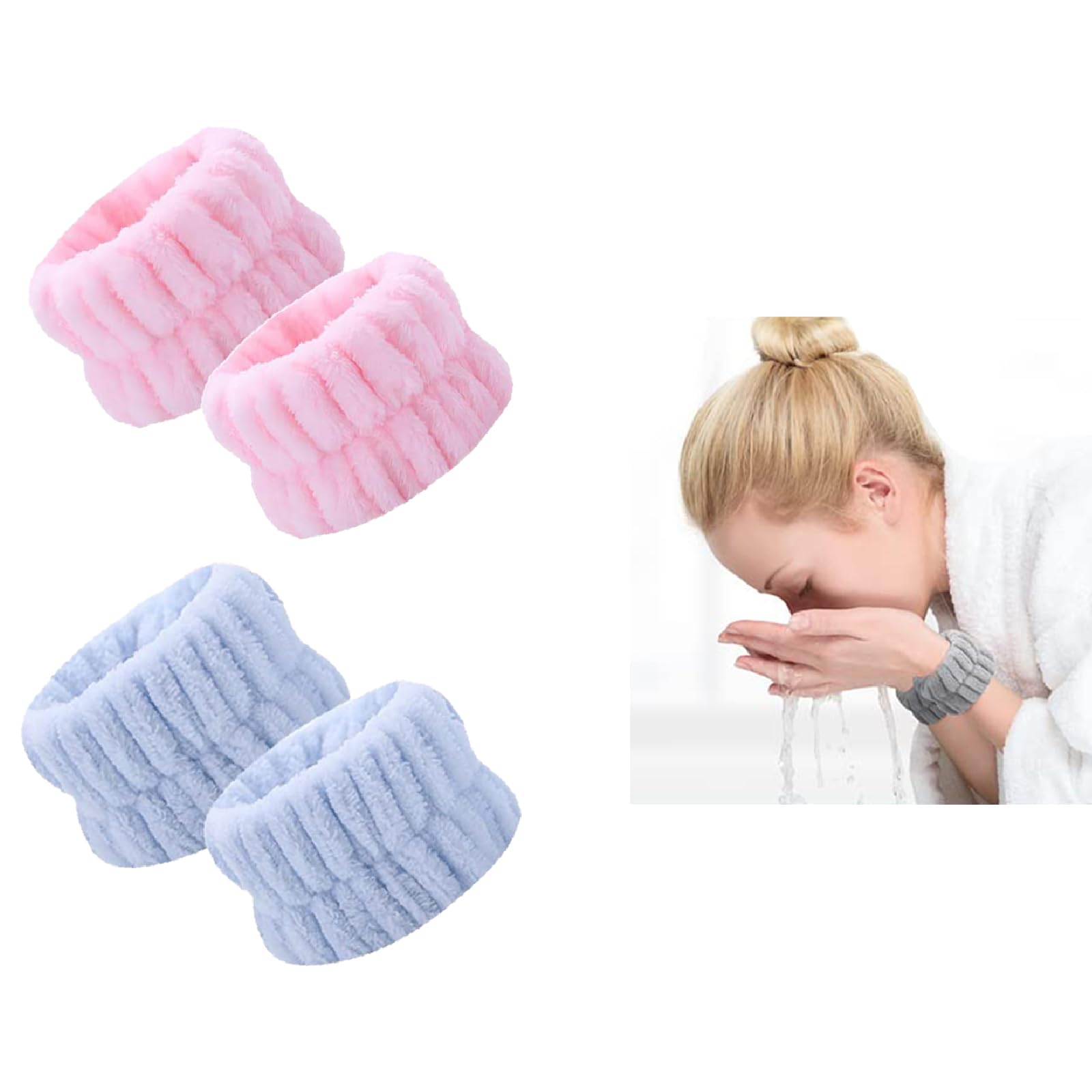Jubobu 2 Pairs Face Washing Wristband for Women,Coral Velvet Absorbent Sweat Wristband for Washing Face, Makeup, Yoga, Fitness,Etc (Pink&Blue) (B0D83S5CX8) Amazon Price History, Amazon Price Tracker