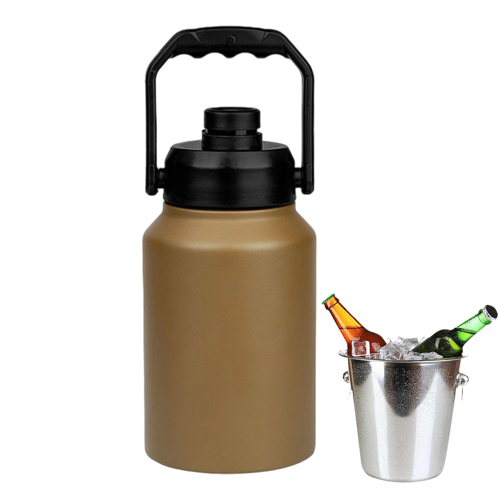 Cubo De Hielo Isotérmico con Tapa Asa Portátil, Botella De Agua Incluida