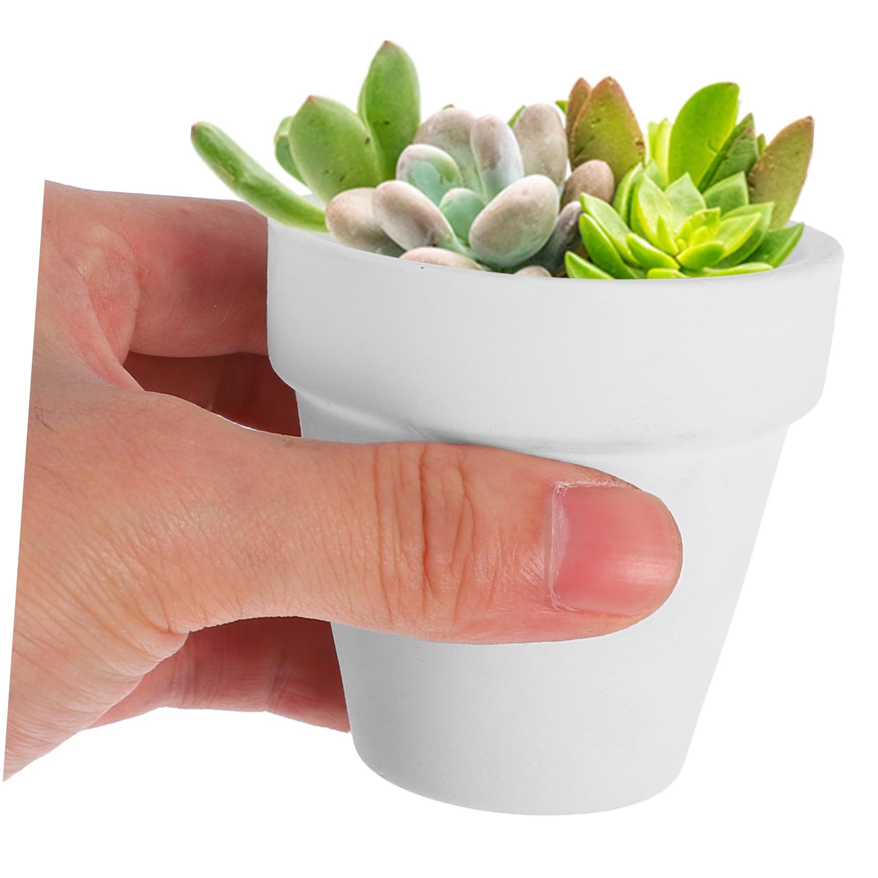 UKCOCO Set da 20 Vasi in Terracotta Bianca Piccoli con Foratura di Drenaggio per Piante Succulente e Cactus, come Bomboniere per Shower e Matrimoni