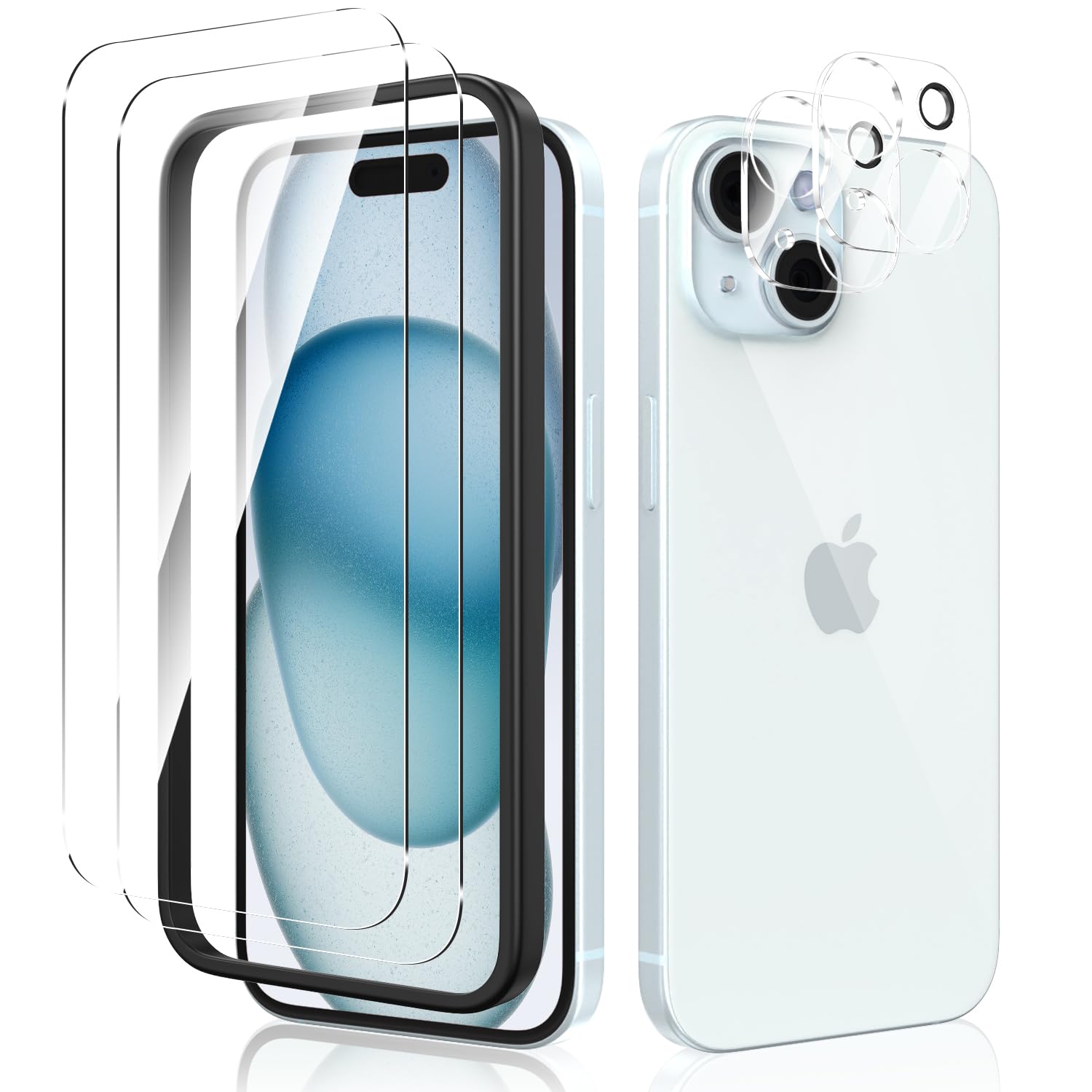 Amazon | iPhone 15 Plus 用 ガラスフィルム (2枚)＋iPhone15Plus 用 