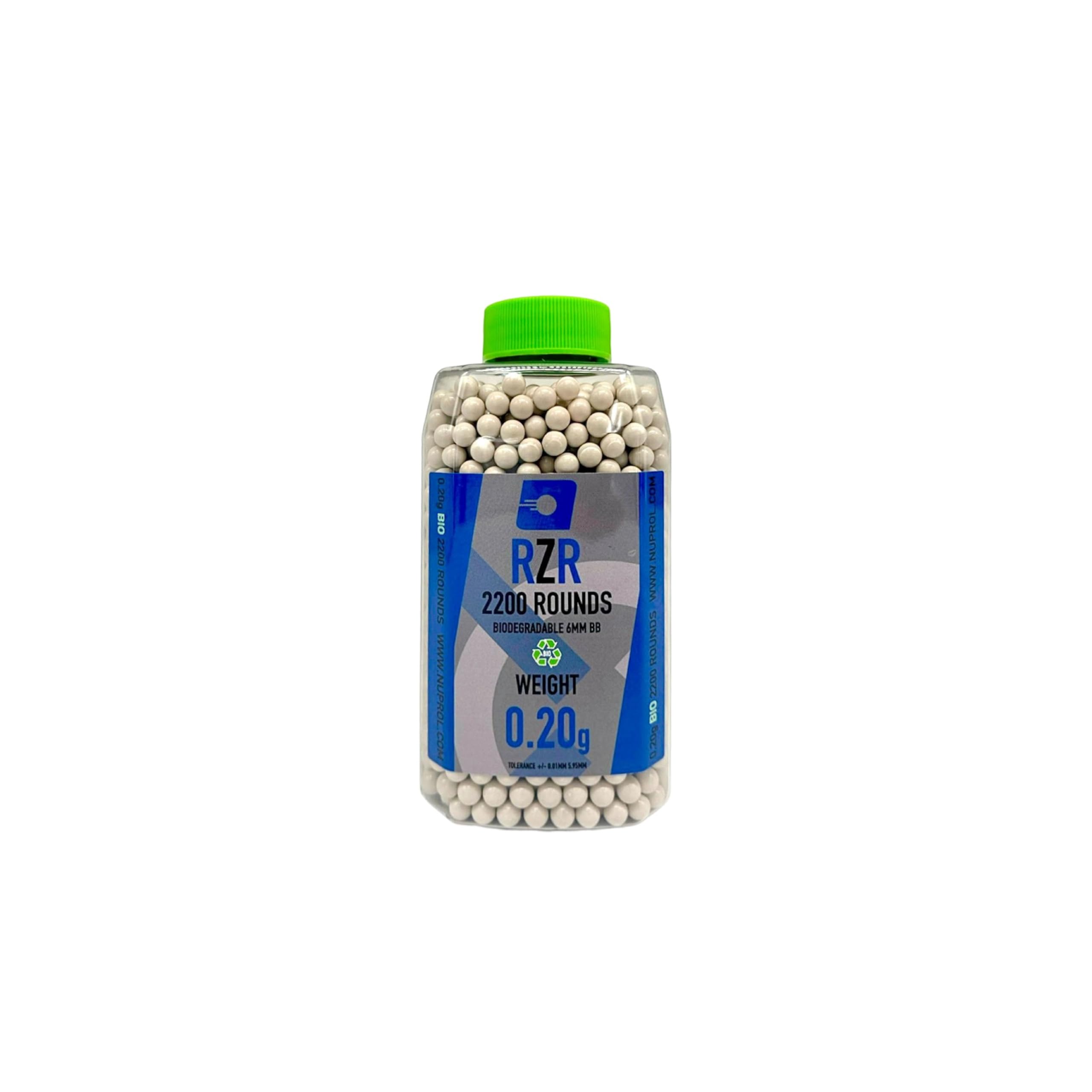 NUPROL RZR - Biodegradable Airsoft BBs - 0.20g (2200R), White