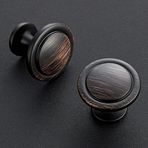 Image of Ravinte 5 Pack 1-1 /4 Inch Kitchen Cabinet Knobs Oil-Rubbed Bronze Zinc Pulls Door Handles for Dresser Drawers