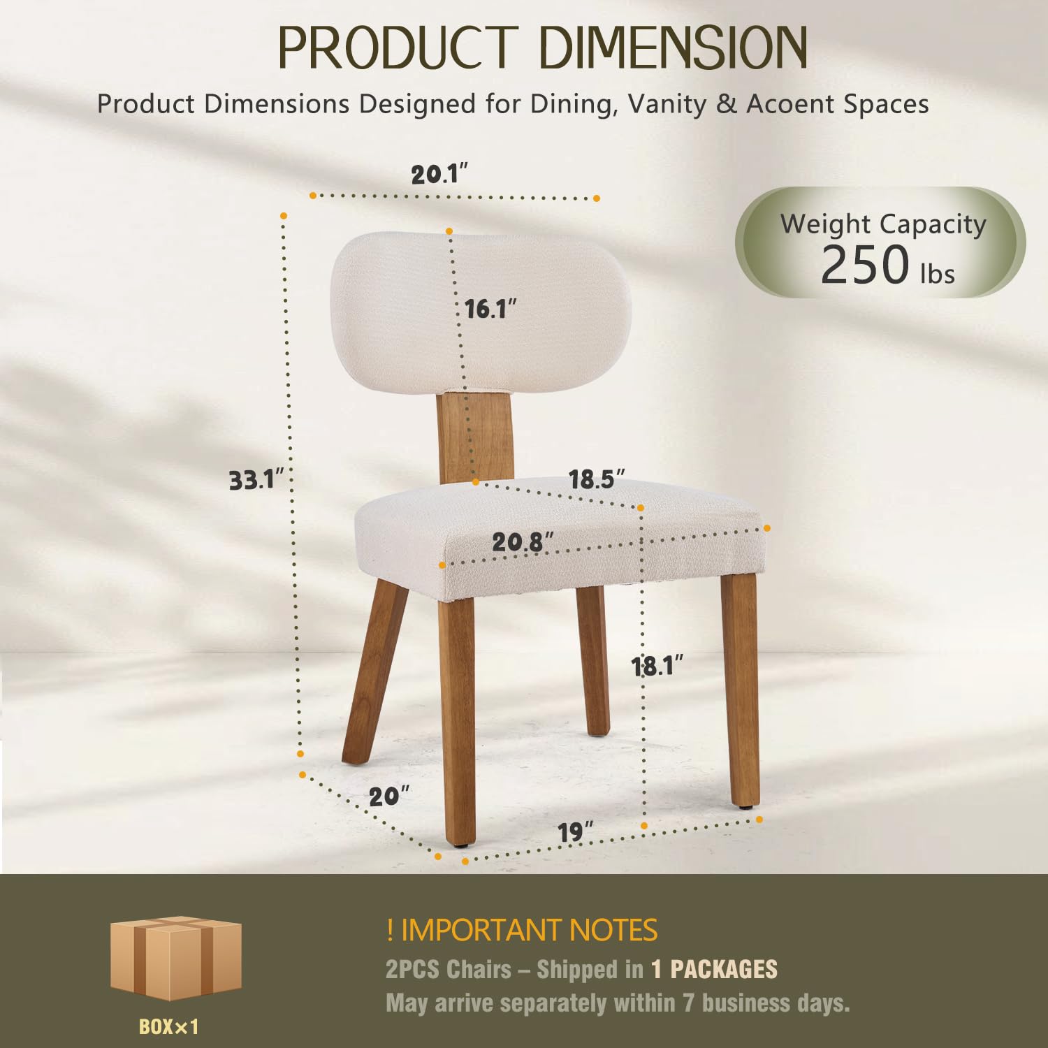 Esszimmerstühle 2er Set Polsterstuhl Küchenstuhl Holzbeine, Beige