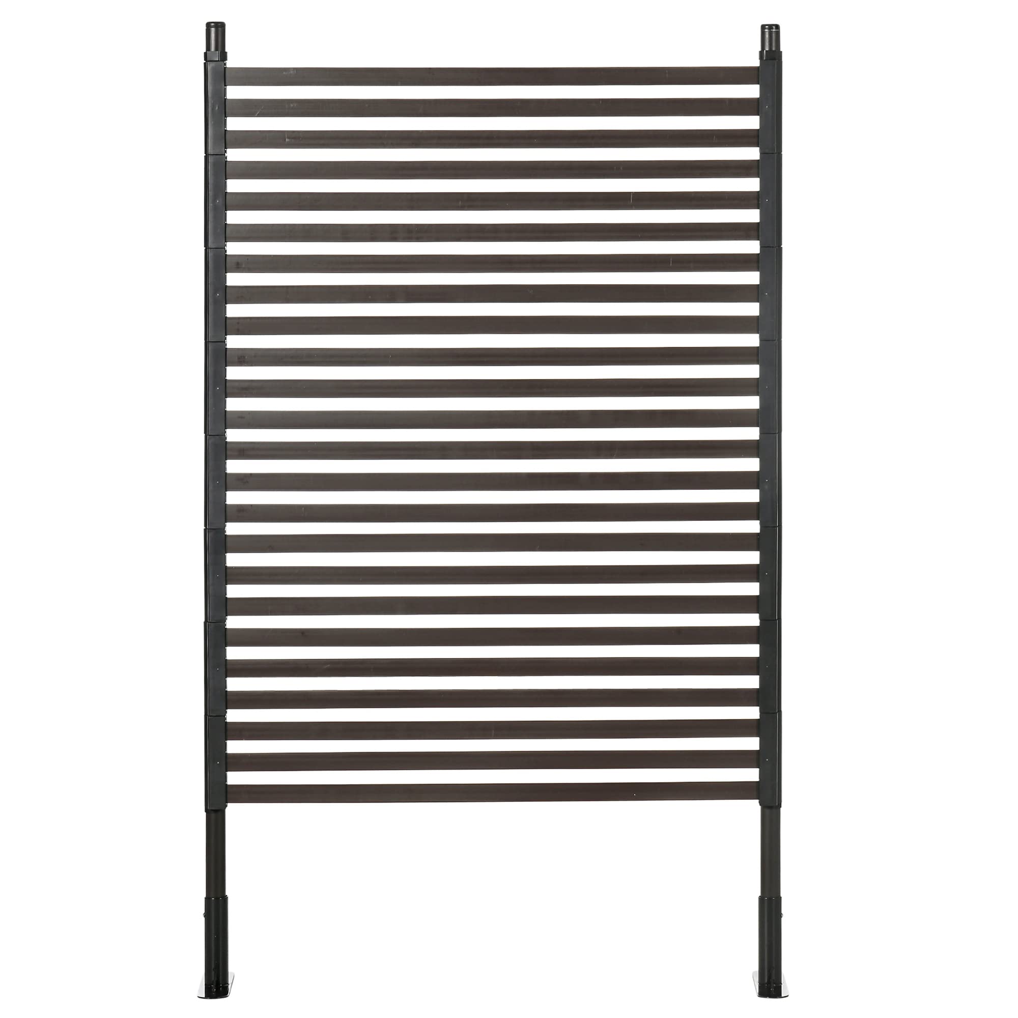 Outsunny Valla de Jardín Exterior 150x93 cm Acero PE para Plantas Marrón | 2 Modos de Instalación, para Plantas Trepadoras, Flores, Animales