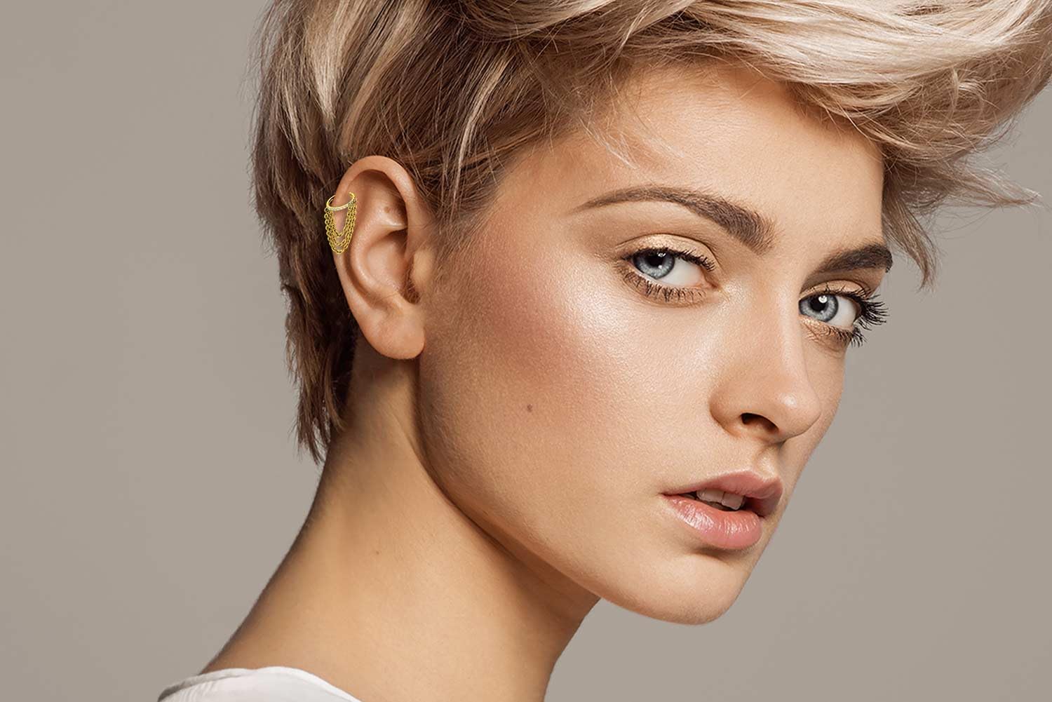 PIERCINGLINE Titan Segmentring Clicker EINGEFASSTE KRISTALLE + 3 KETTEN Piercing Ohr Helix Farb & Größenauswahl