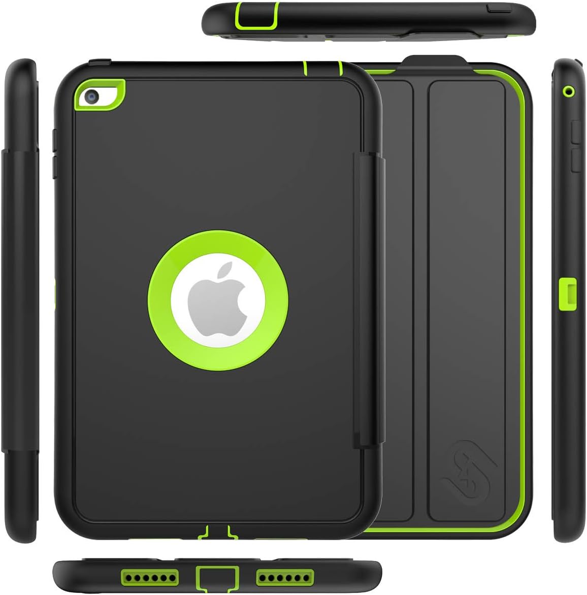 iPad Mini 4 Case, Style4U Slim Fit Dual Layer Hybrid Armor Protective Case Cover for Apple iPad Mini 4 with 1 Stylus [Green]