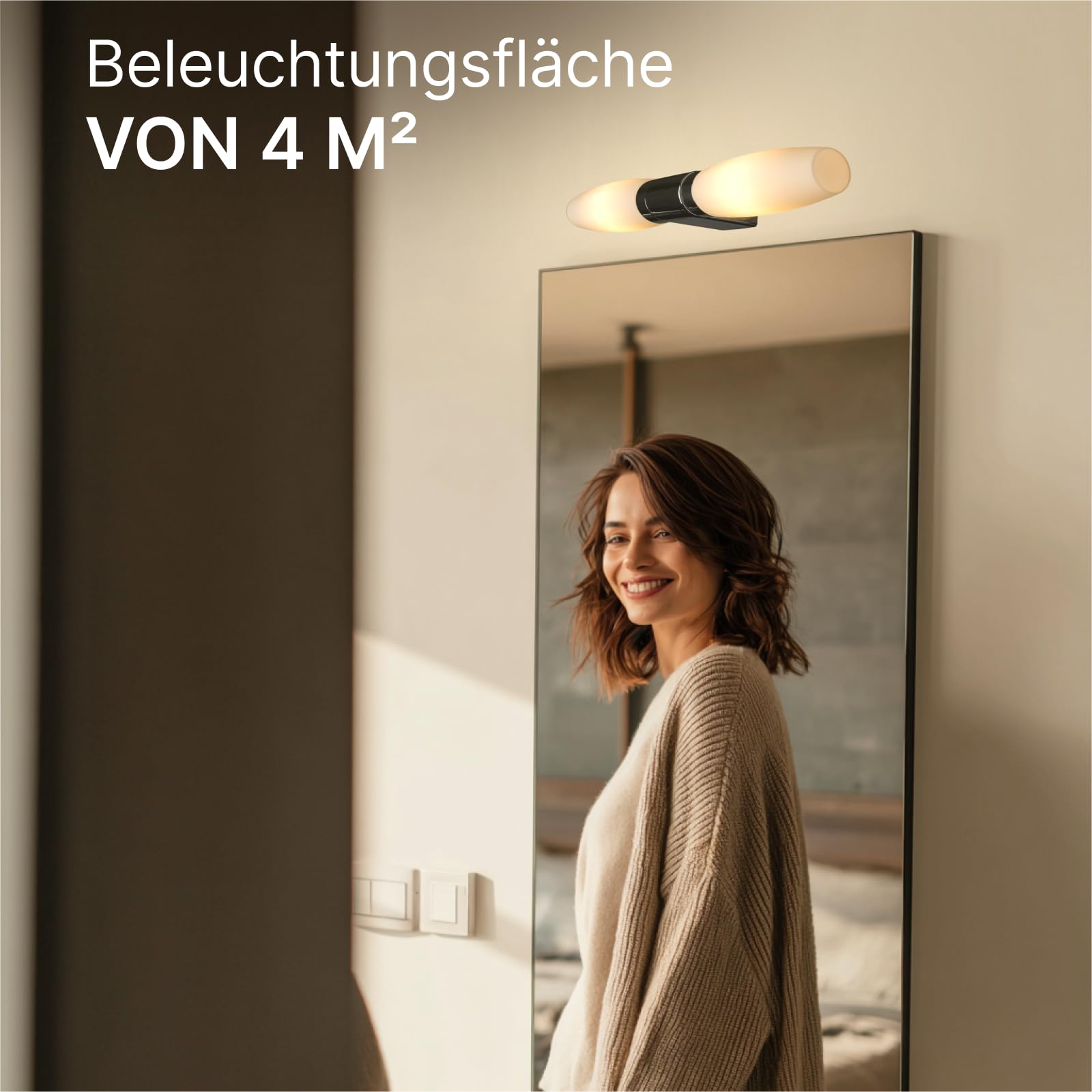 ARTE LAMP Spiegelleuchte Bad Aqua-Bastone – Badezimmer Wandleuchte Innen 2-flammig mit weißem Glasschirm, E14, Chrom, feuchtigkeitsresistent, 42 x 11 x 8 cm