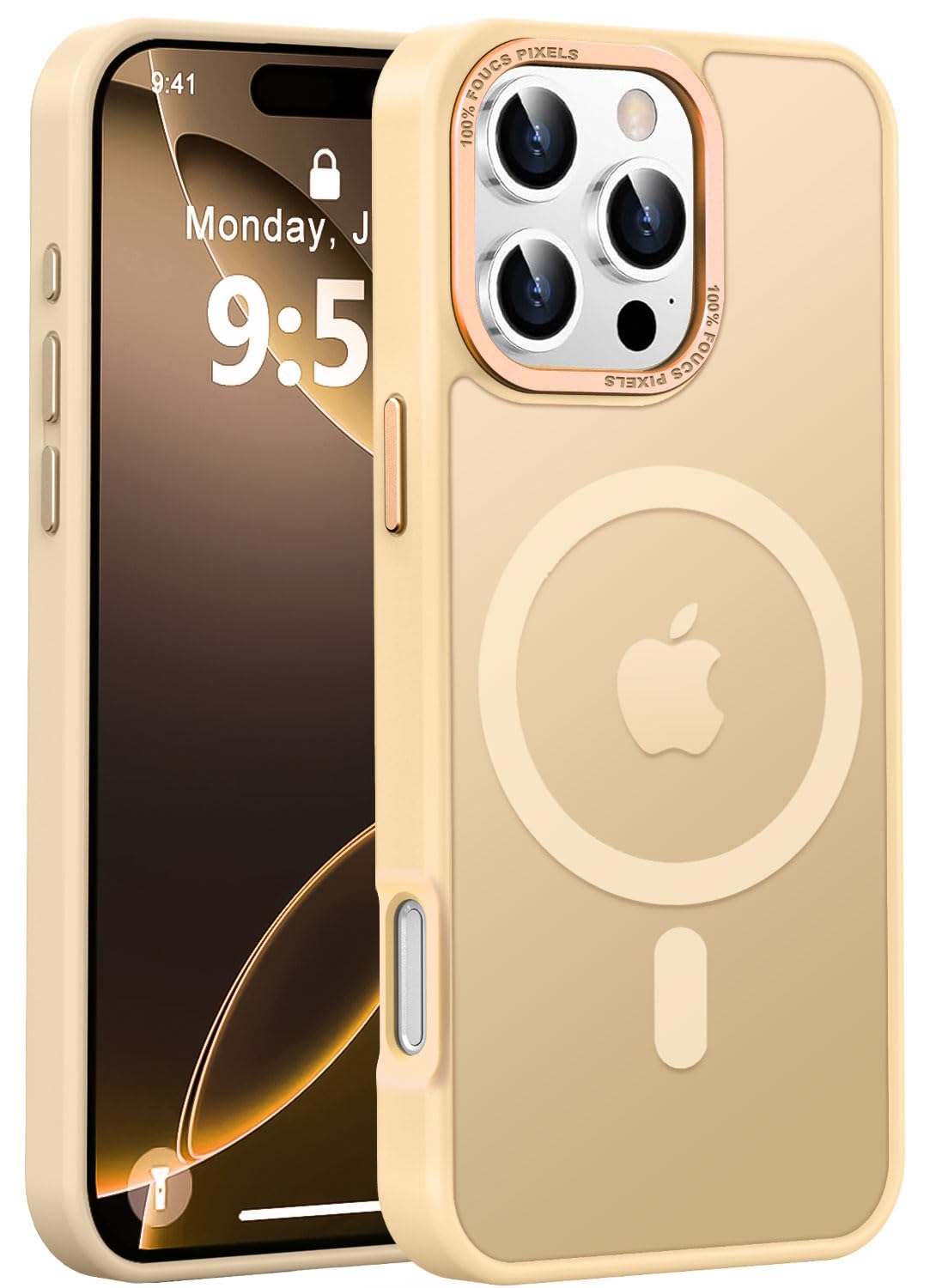 Newfuture Strong Magnetic Compatible with iPhone 17 Pro Case [13 FT Military Drop Protection] [Compatible with Magsafe] Slim Translucent Matte Shockproof with Anti-Fingerprint Phone Case, Tender Pink — view 159