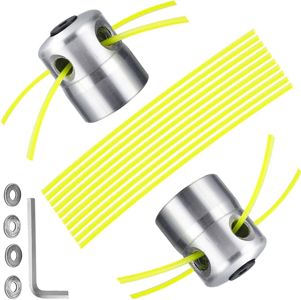 Junhui Universal Grass Trimmer Line Head, Aluminium Grass Trimmer Double Line Head with Thread Spool Wrench Washer Grass Trimmer Accessories for Brush Cutter Grass Trimmer