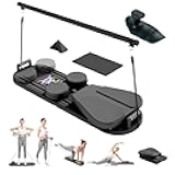 Pilates Board Reformer Premium 15-in-1 Upgraded Foldable - Portable Home Gym Digital Display, Resistance Bands,Balance Board and Timer - Ideal for Abs, Core and Full-Body Workout for Women