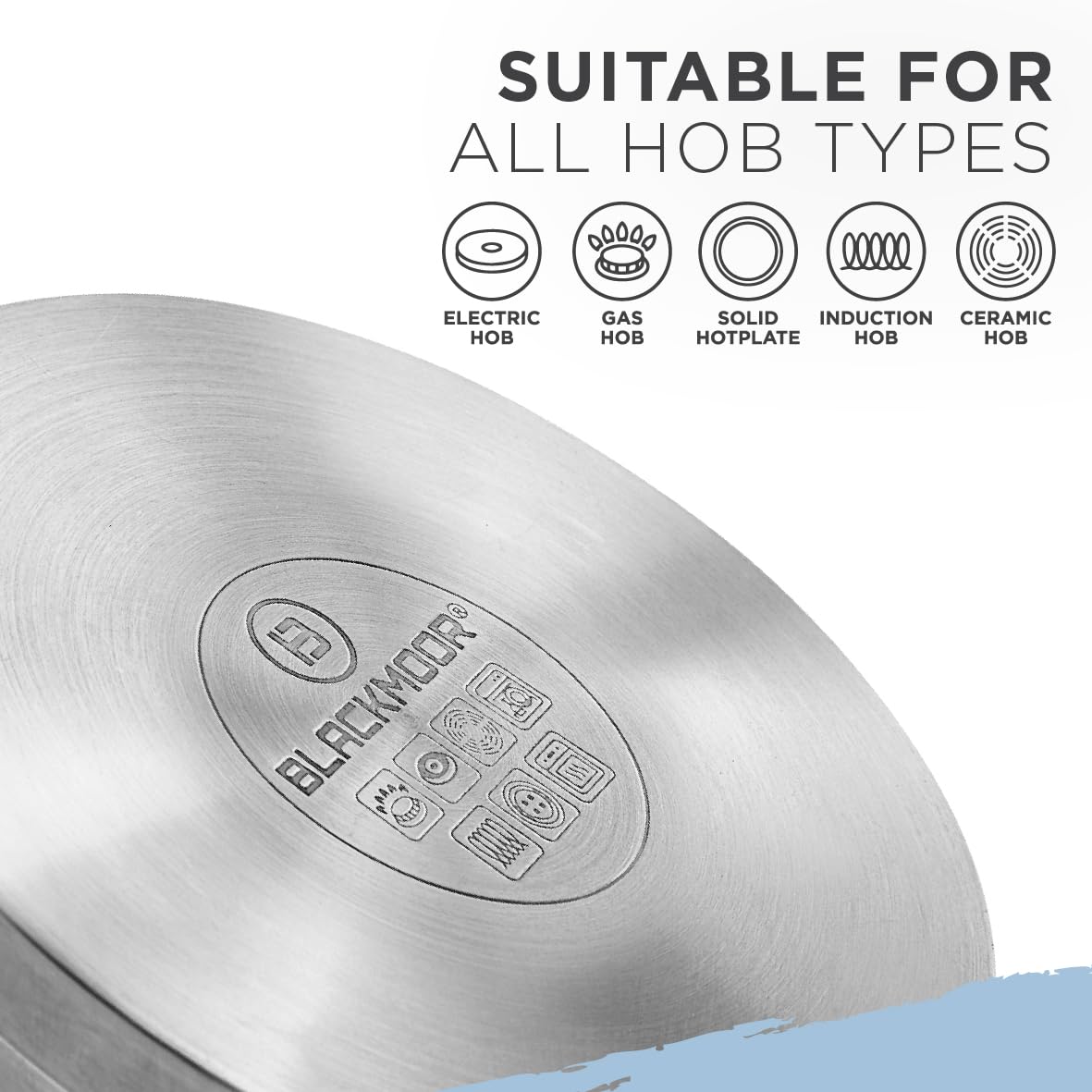 Blackmoor Cacerola de acero inoxidable de 20 cm con tapa/alta calidad, sin PFAS, apta para todo tipo de fuegos, incluyendo inducción y cocción al horno/gama Pro 65219