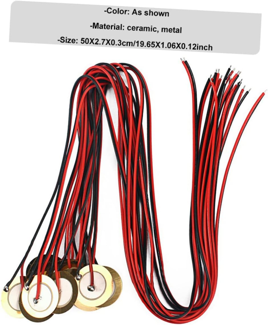 12pcs Piezo Disc Guitar Pickup Buzzer Ceramic Leads Trigger Buzzer for Acoustic Guitars