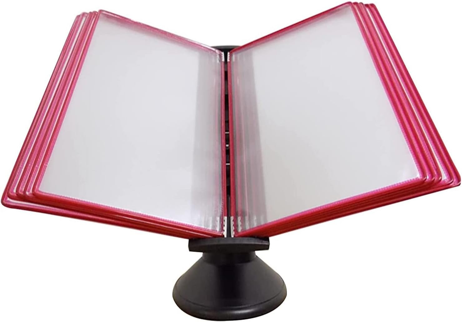 A4 File Folders Catalog Display Rack - Desk Reference Organizer, 360° Rotary Desktop Document Holder Stand, 10 Page Double-Sided Panels, Letter-Size, for Display A4 Documents (Color : D, Size : 10 p